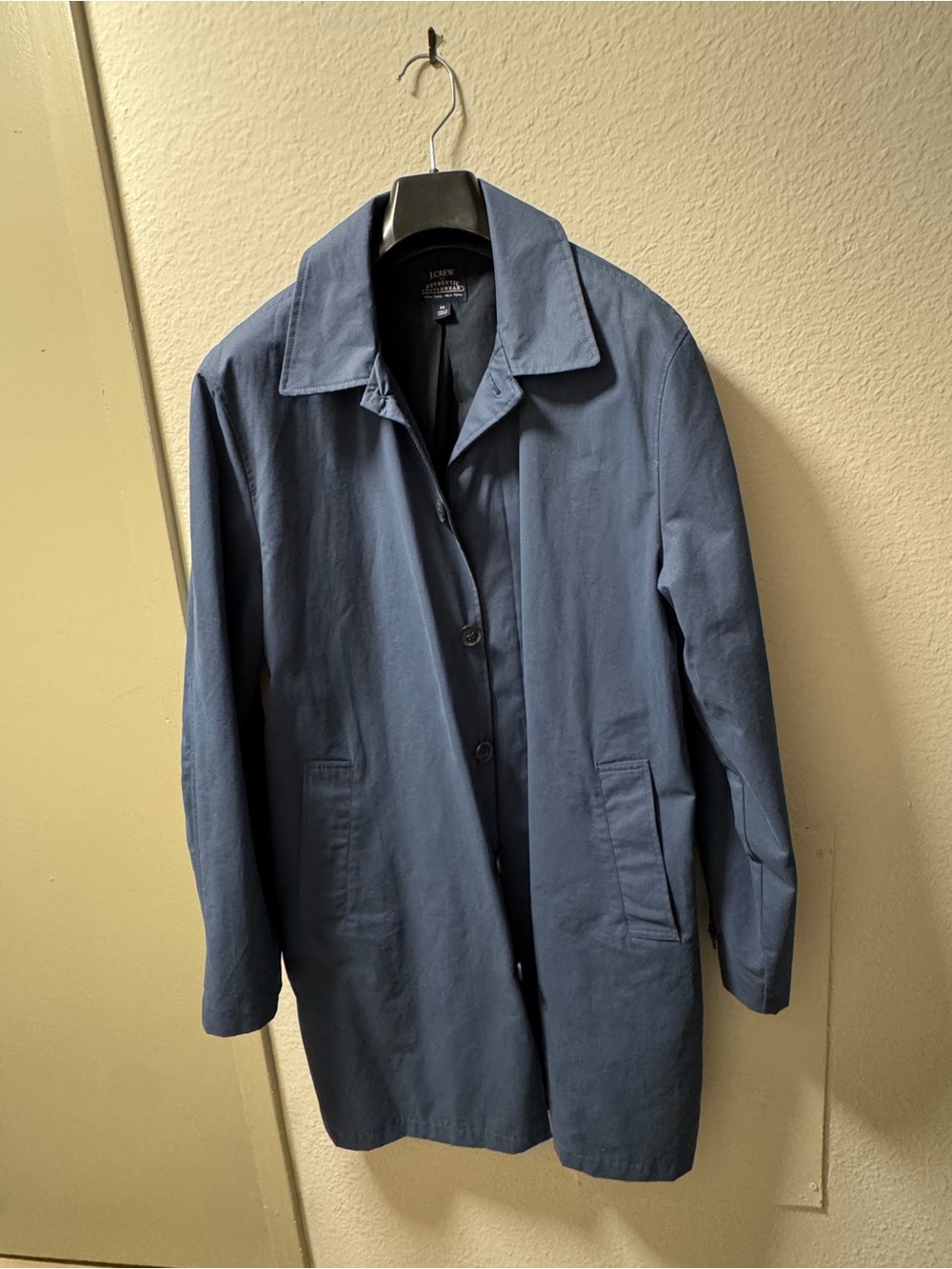 J. Crew Men's Navy Blue Trench Coat